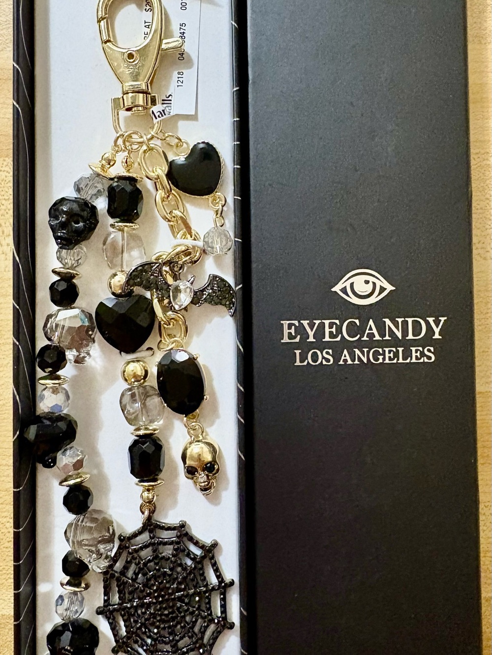 Eye Candy  Black & Gold Halloween Purse/Bag charm